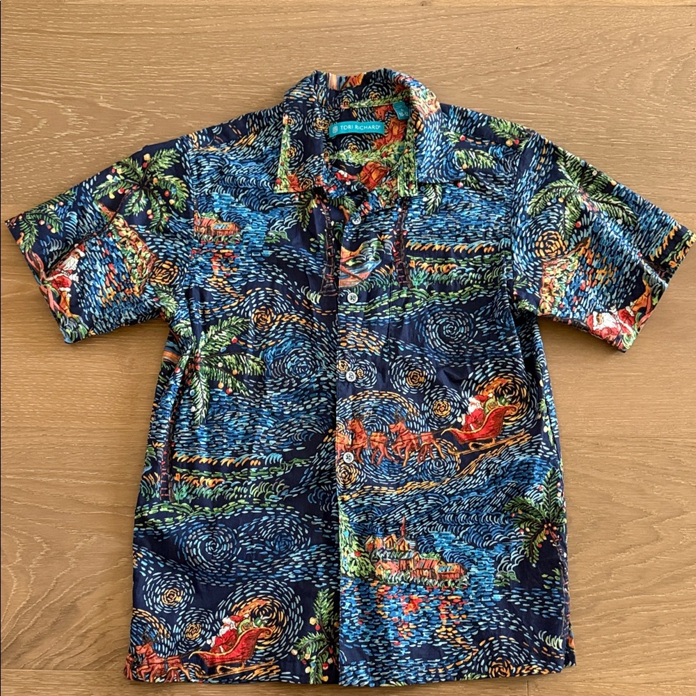 Tori Richard Christmas Patterned Shirt 10/12